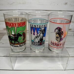 Set Of 3 Kentucky Derby Glasses 1989, 1995, 1996, Official Souvenir Tumblers